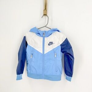Nike Kids Blue and White Raincoat